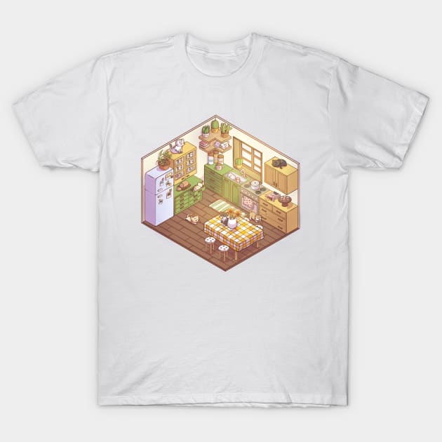 Cute Isometric Kitchen T-Shirt by AlexBrushes